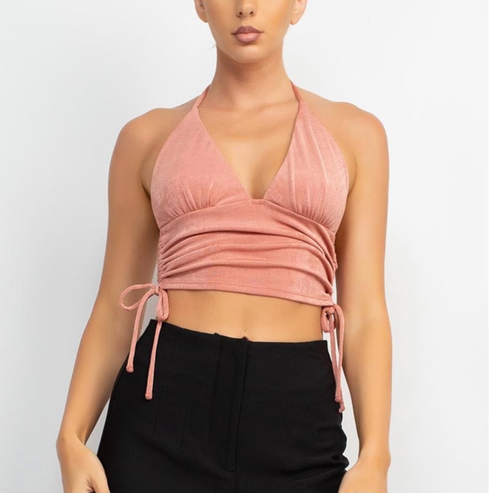 Halter Neck Ruched Top 🛍️🛍️ - Picture 4 of 5